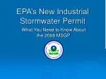 EPA’s New Industrial Stormwater Permit - slide 1