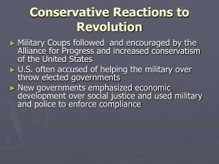 Conservative Reactions to Revolution
