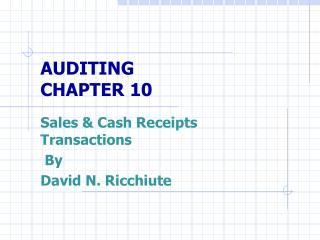 AUDITING CHAPTER 10