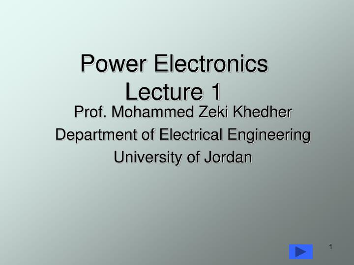 power electronics lecture 1