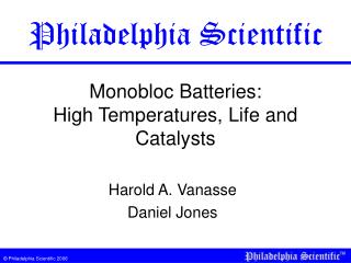 Monobloc Batteries: High Temperatures, Life and Catalysts