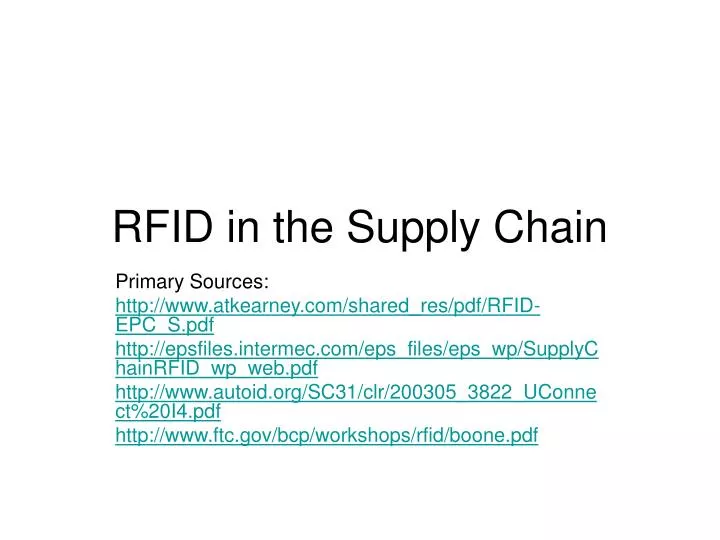 rfid in the supply chain