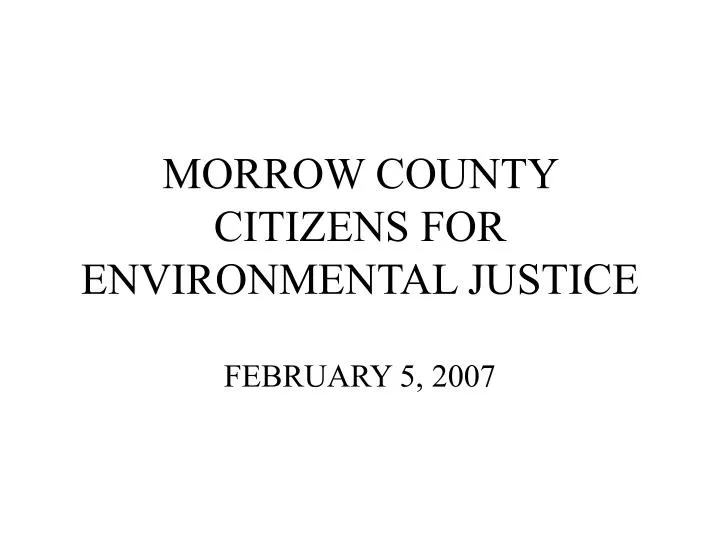 morrow county citizens for environmental justice