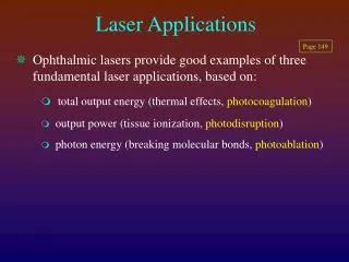 Laser Applications