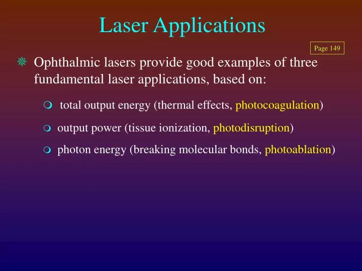 laser applications