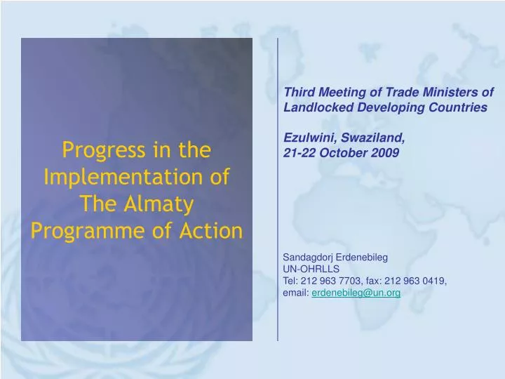 progress in the implementation of the almaty programme of action