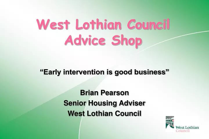 west lothian council advice shop