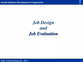Job Design and Job Evaluation