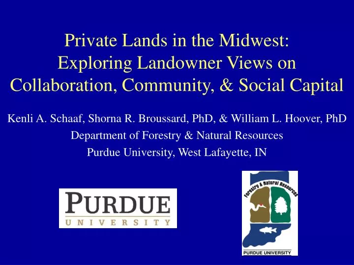 private lands in the midwest exploring landowner views on collaboration community social capital