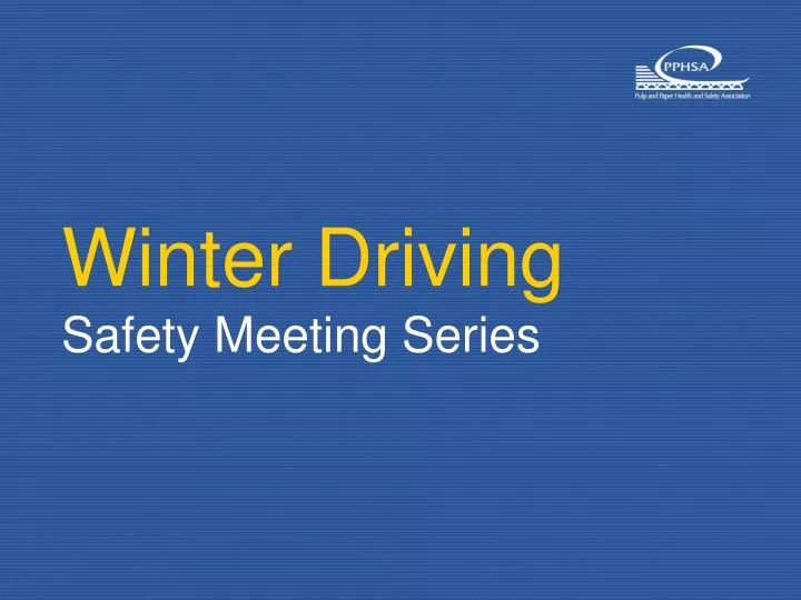 winter driving safety meeting series