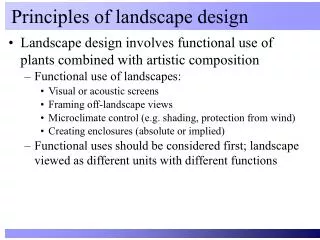 Principles of landscape design