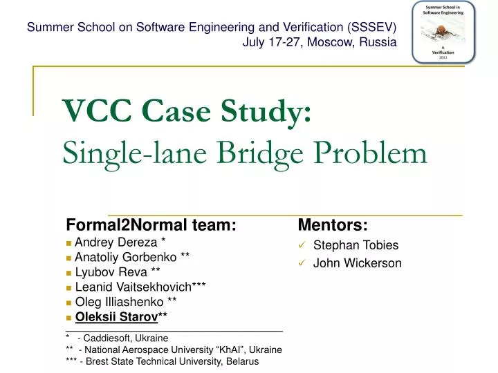 vcc case study single lane bridge problem