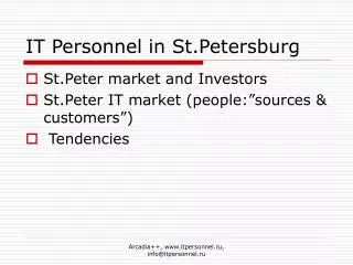IT Personnel in St.Petersburg