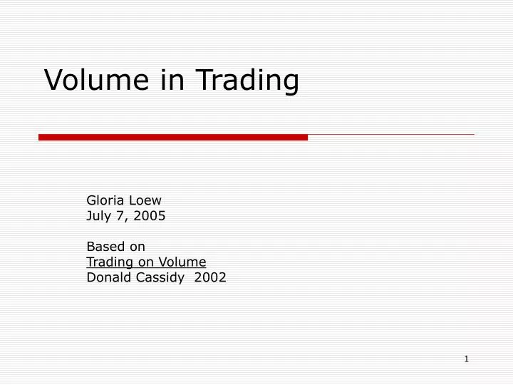 volume in trading