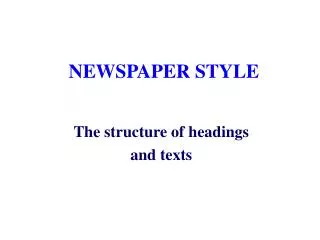 NEWSPAPER STYLE