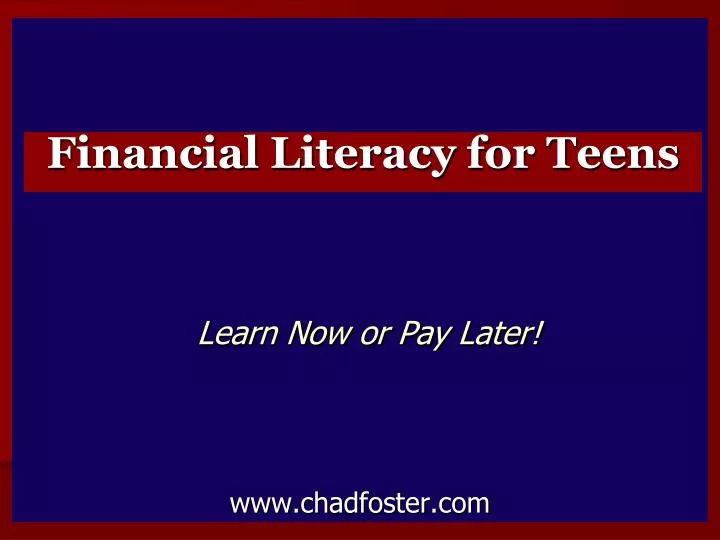 learn now or pay later www chadfoster com
