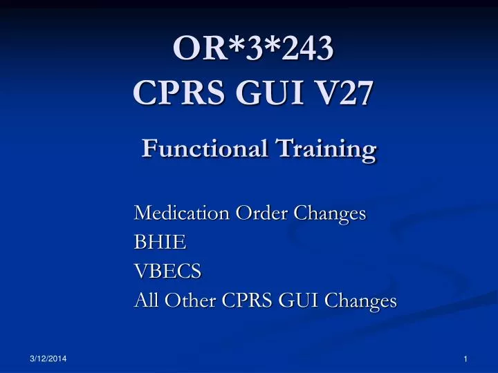 or 3 243 cprs gui v27 functional training