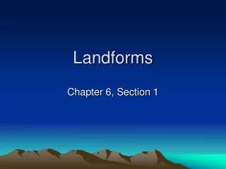 Landforms