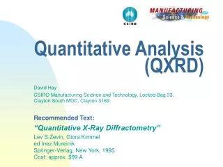 Quantitative Analysis (QXRD)