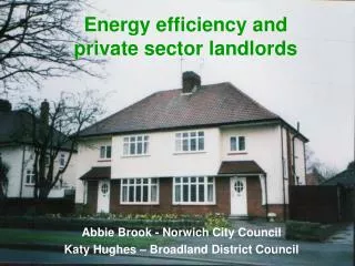 Energy efficiency and private sector landlords