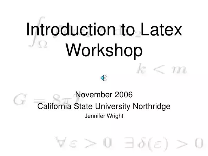 introduction to latex workshop