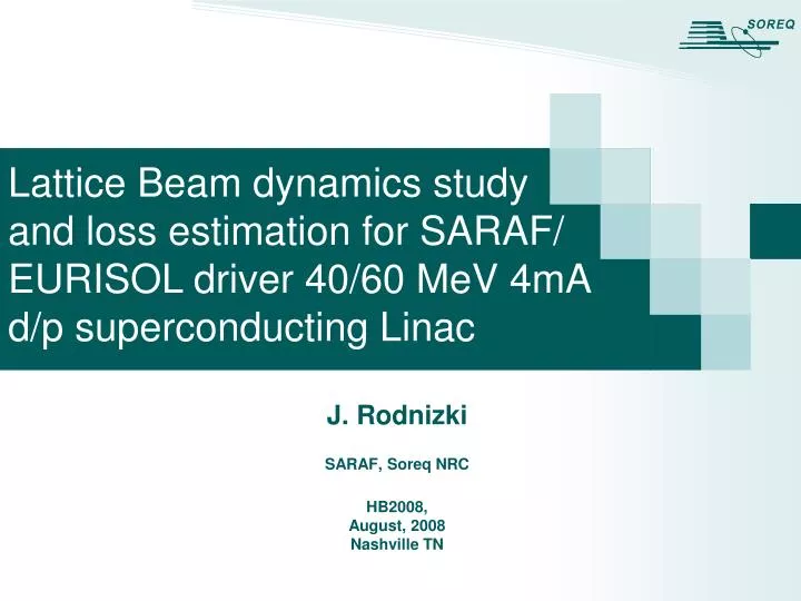 j rodnizki saraf soreq nrc hb2008 august 2008 nashville tn