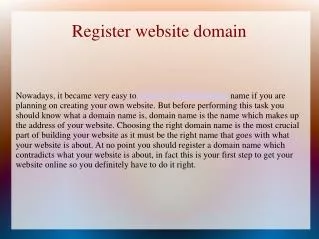 Register website domain