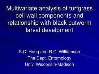 Multivariate analysis of turfgrass cell wall components and relationship with black cutworm larval develpment
