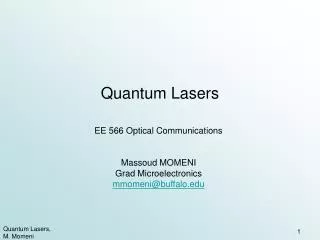 Quantum Lasers