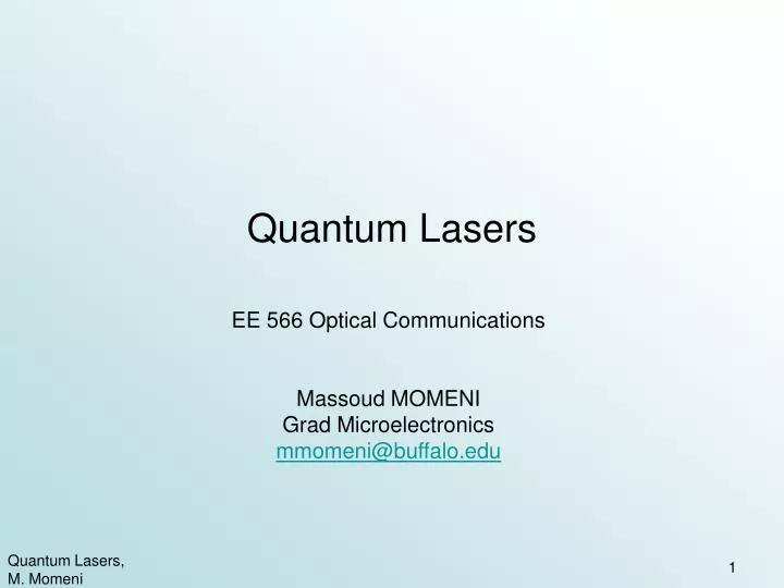 quantum lasers
