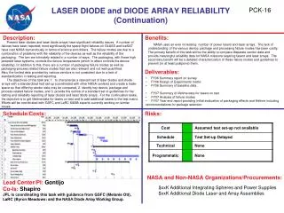 LASER DIODE and DIODE ARRAY RELIABILITY (Continuation)
