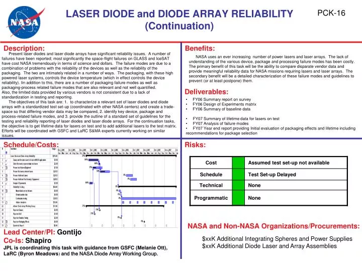 laser diode and diode array reliability continuation