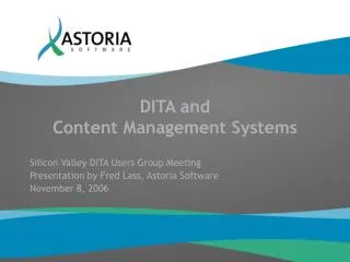 DITA and Content Management Systems