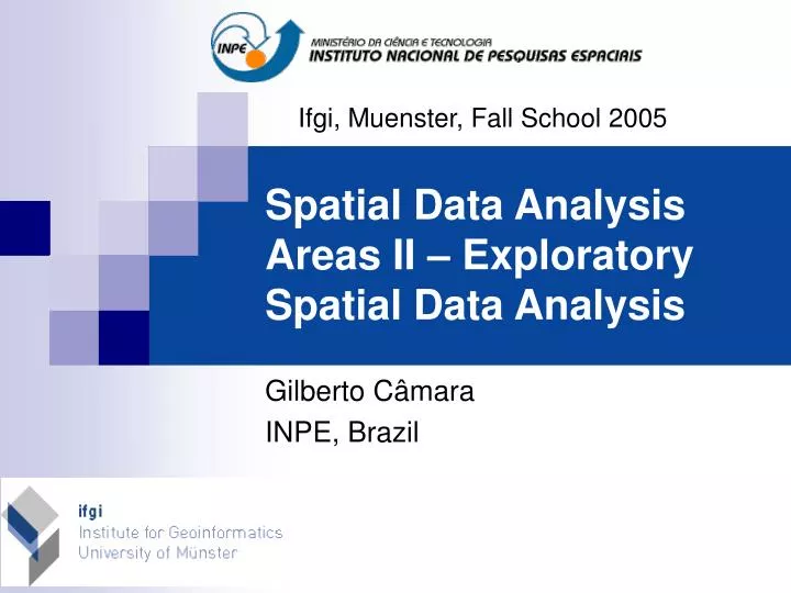 spatial data analysis areas ii exploratory spatial data analysis