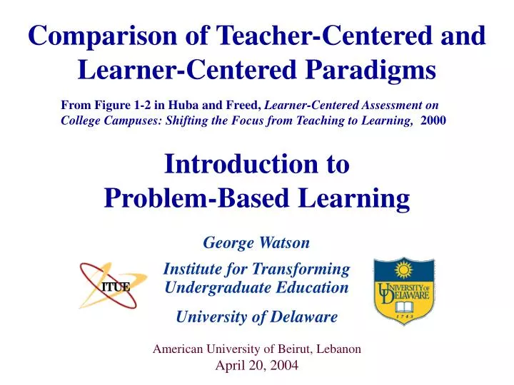 comparison of teacher centered and learner centered paradigms