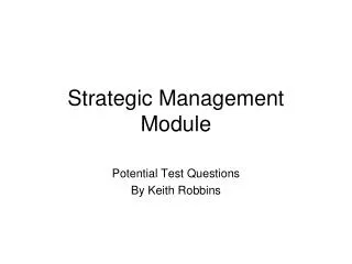 Strategic Management Module