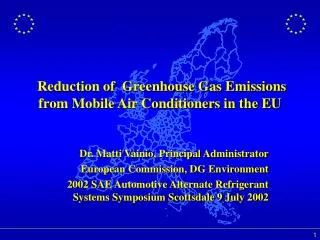 Reduction of Greenhouse Gas Emissions from Mobile Air Conditioners in the EU