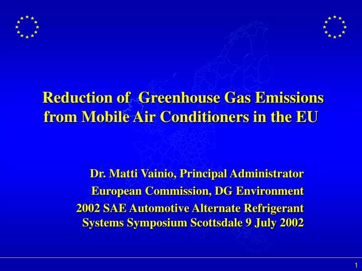 reduction of greenhouse gas emissions from mobile air conditioners in the eu