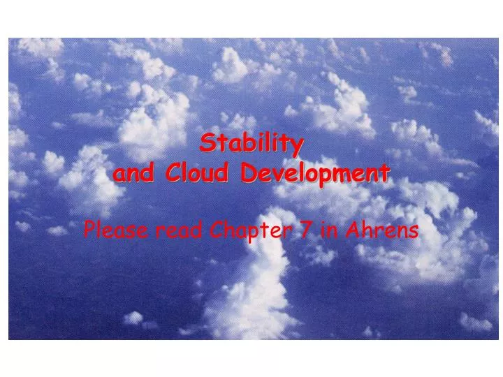 stability and cloud development