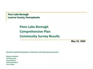 Penn Lake Borough Luzerne County, Pennsylvania