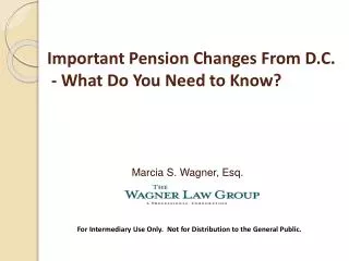Important Pension Changes From D.C. - What Do You Need to Know?