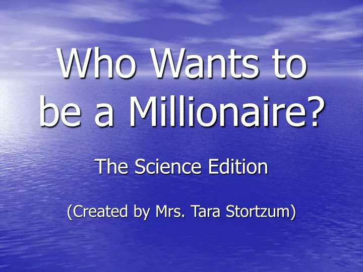 who wants to be a millionaire