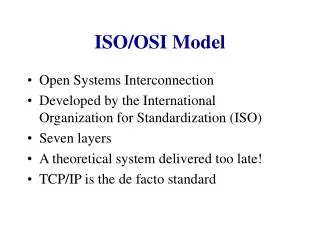 ISO/OSI Model