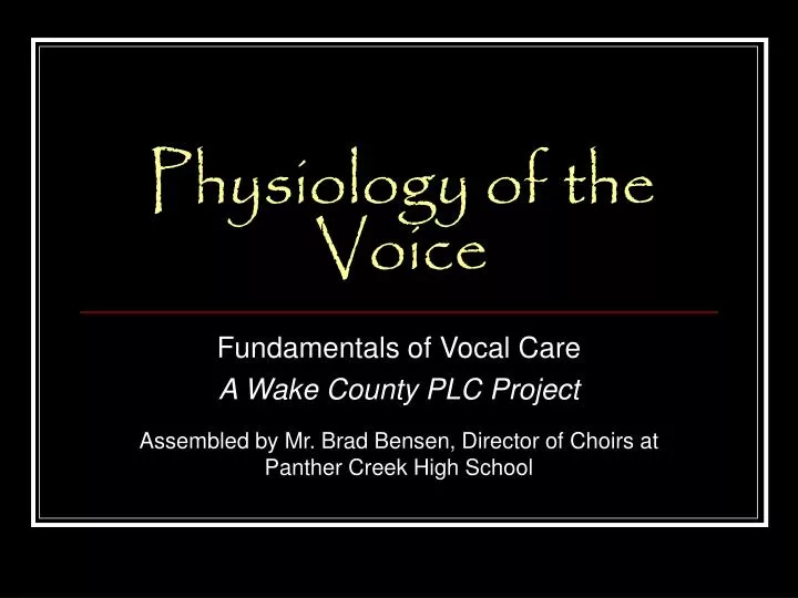 physiology of the voice