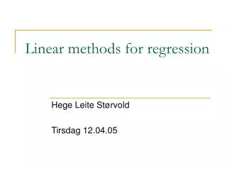 Linear methods for regression