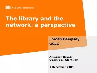 The library and the network: a perspective
