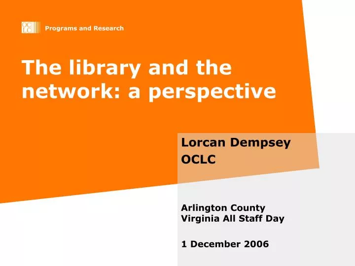 the library and the network a perspective