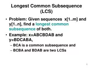 Longest Common Subsequence (LCS)