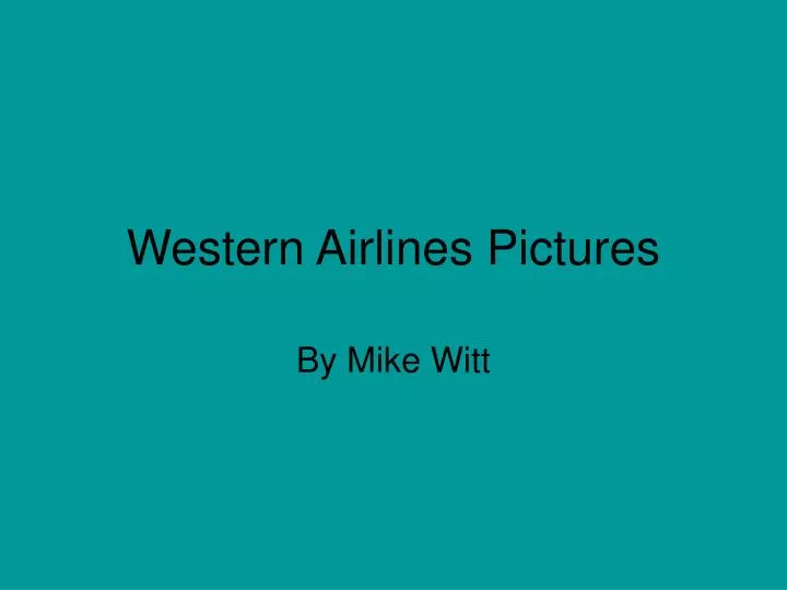 western airlines pictures