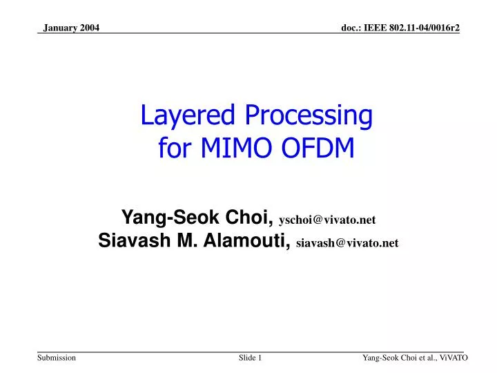 layered processing for mimo ofdm